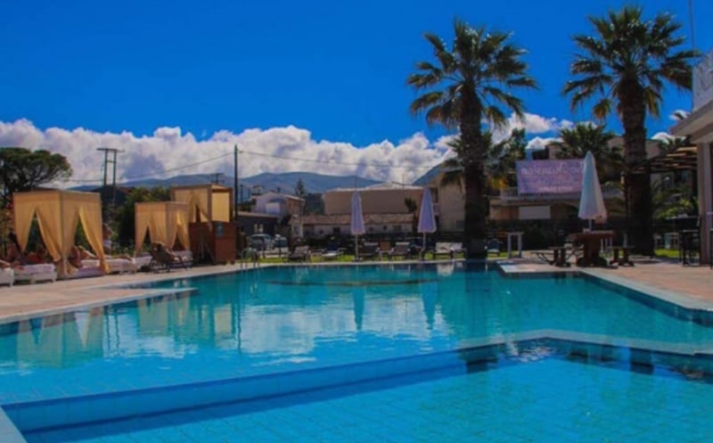 Zante workers apartment pool area